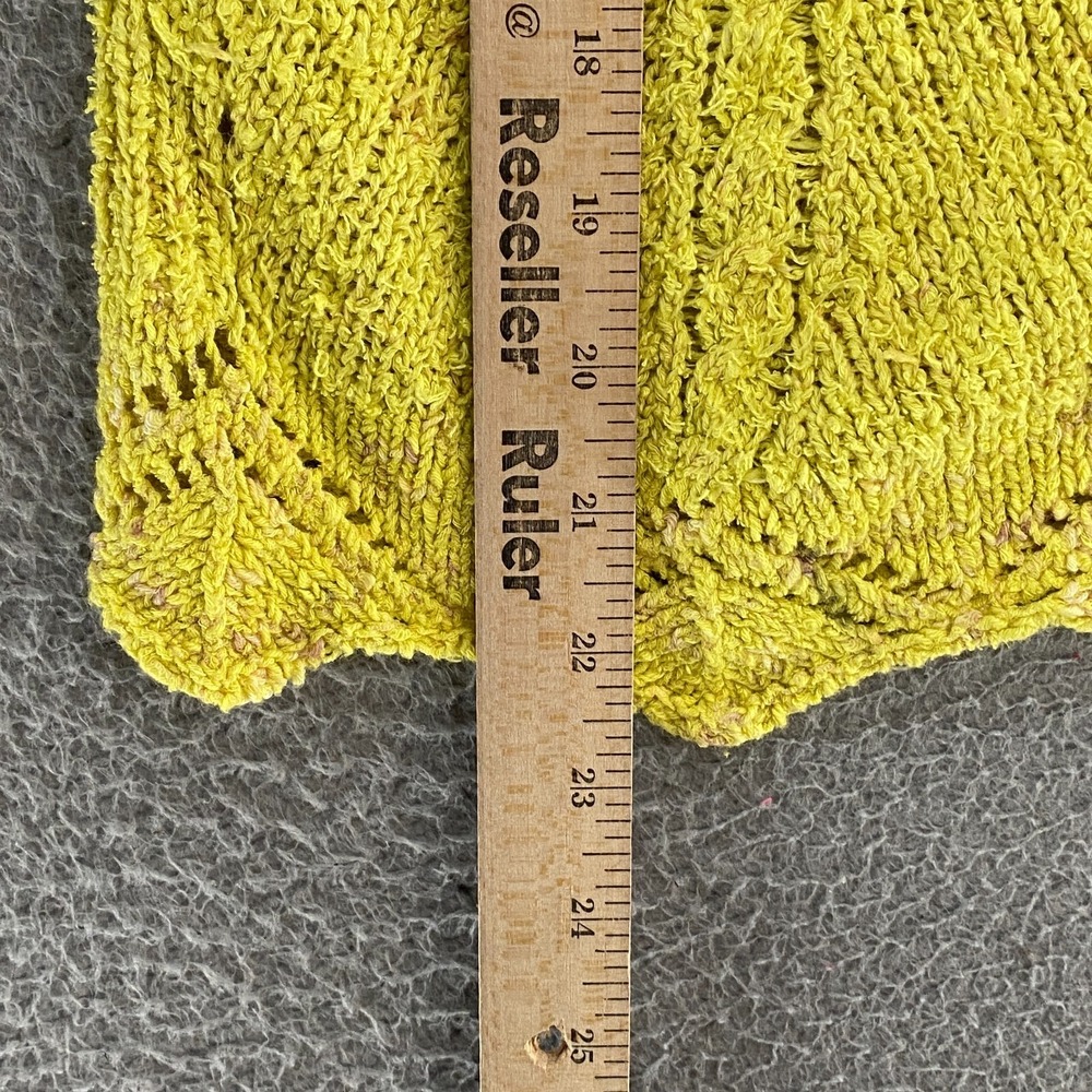 Anthropologie Sweater Tank Womens Small Pointelle Knit Oversized Yellow Beachy - Picture 4 of 13
